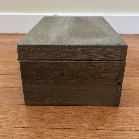 Vintage new wooden open top pullout drawer 2-layer mirror jewelry organizer box - Picture 6 of 12